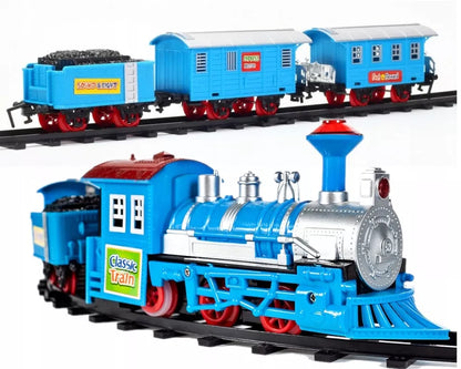 Elektrinis traukinys su bėgiais ir vagonais – rinkinys