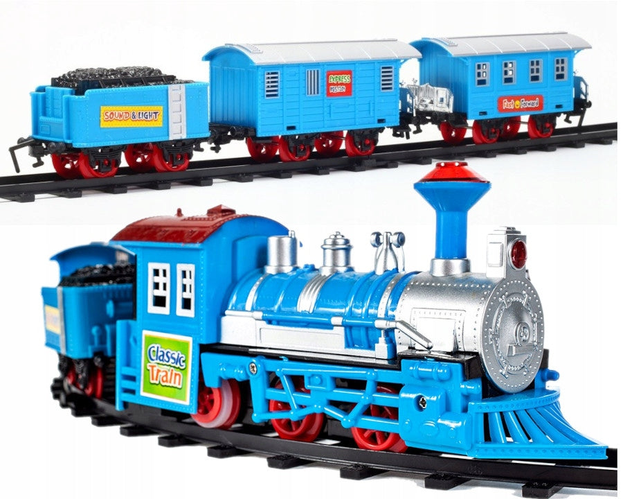 ELEKTRINIS TRAUKINUKAS Traukinys Bėgiai Vagonai Rinkinys mažyliui DOVANA