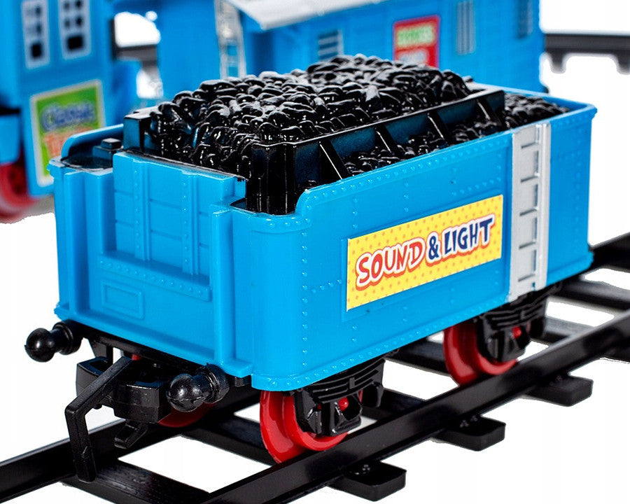 ELEKTRINIS TRAUKINUKAS Traukinys Bėgiai Vagonai Rinkinys mažyliui DOVANA