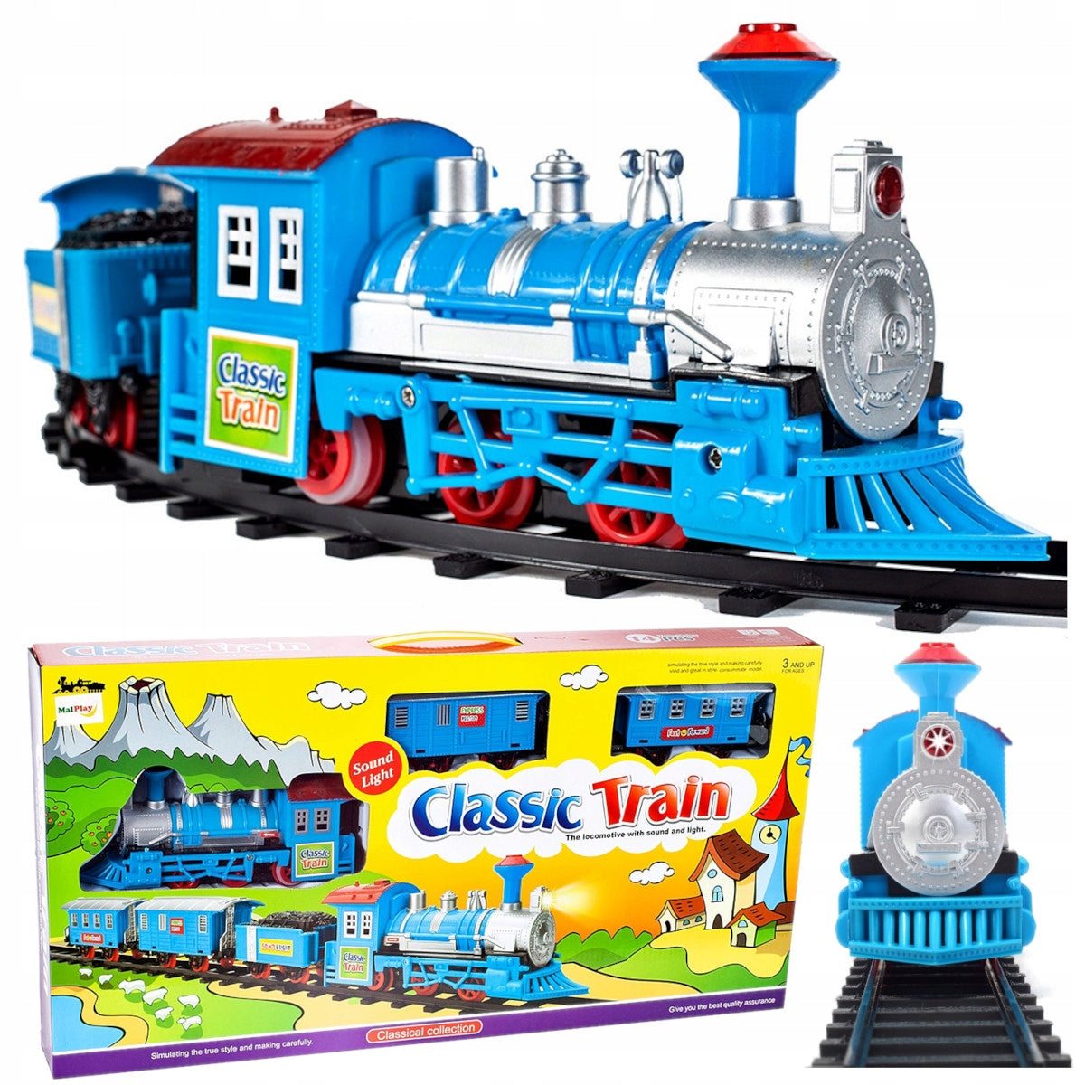 ELEKTRINIS TRAUKINUKAS Traukinys Bėgiai Vagonai Rinkinys mažyliui DOVANA