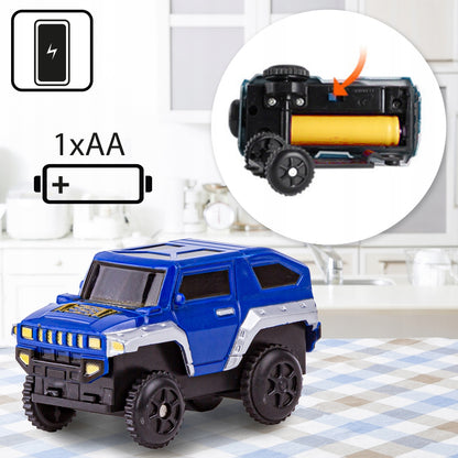 Elektrinis traukinukas, lokomotyvas, atjungiami vagonai, 700 cm lenktynių trasa