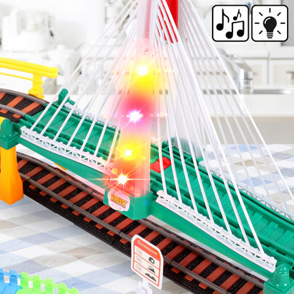 Elektrinis traukinukas, lokomotyvas, atjungiami vagonai, 700 cm lenktynių trasa