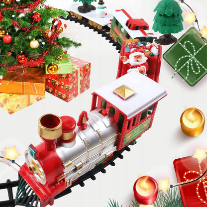 Kalėdinis elektrinis traukinukas Šv. Kalėdų senelio interaktyvi dekoracija