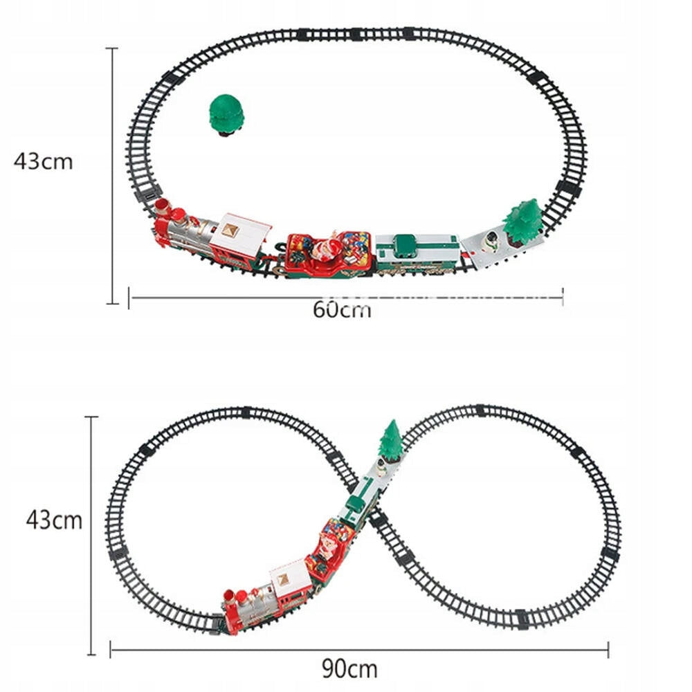 Kalėdinis elektrinis traukinukas Šv. Kalėdų senelio interaktyvi dekoracija
