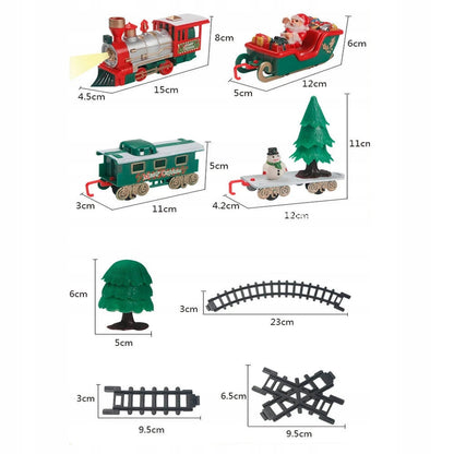 Kalėdinis elektrinis traukinukas Šv. Kalėdų senelio interaktyvi dekoracija