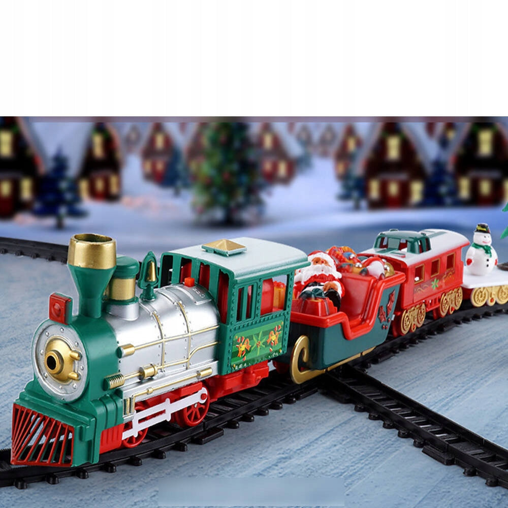 Kalėdinis elektrinis traukinukas Šv. Kalėdų senelio interaktyvi dekoracija