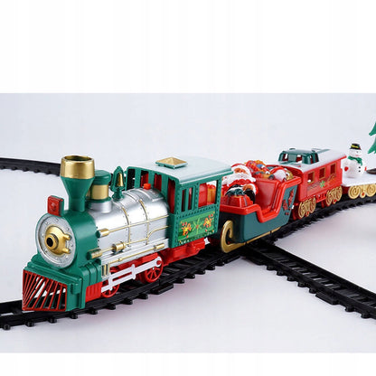 Kalėdinis elektrinis traukinukas Šv. Kalėdų senelio interaktyvi dekoracija