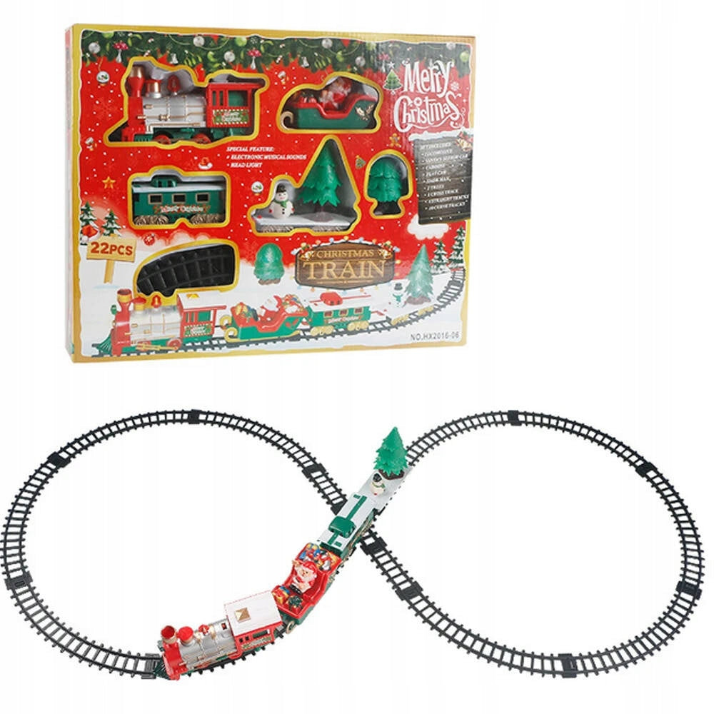 Kalėdinis elektrinis traukinukas Šv. Kalėdų senelio interaktyvi dekoracija