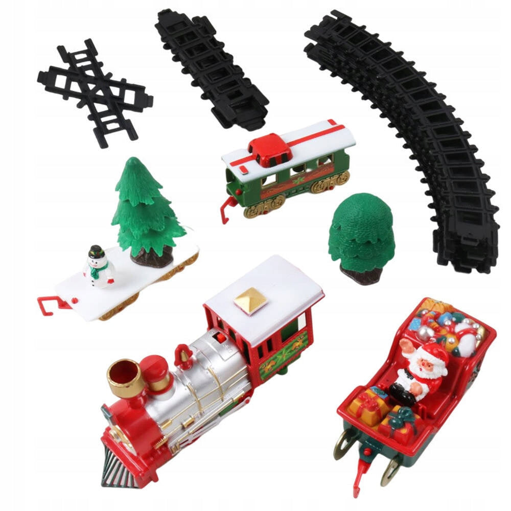 Kalėdinis elektrinis traukinukas Šv. Kalėdų senelio interaktyvi dekoracija