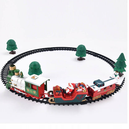 Kalėdinis elektrinis traukinukas Šv. Kalėdų senelio interaktyvi dekoracija