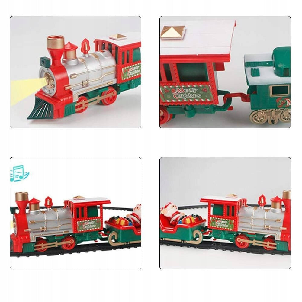 Kalėdinis elektrinis traukinukas Šv. Kalėdų senelio interaktyvi dekoracija