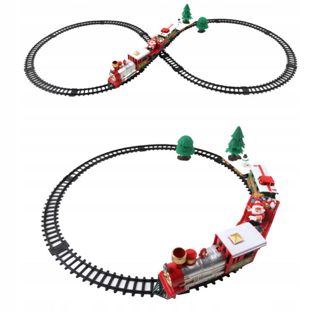 Kalėdinis elektrinis traukinukas Šv. Kalėdų senelio interaktyvi dekoracija