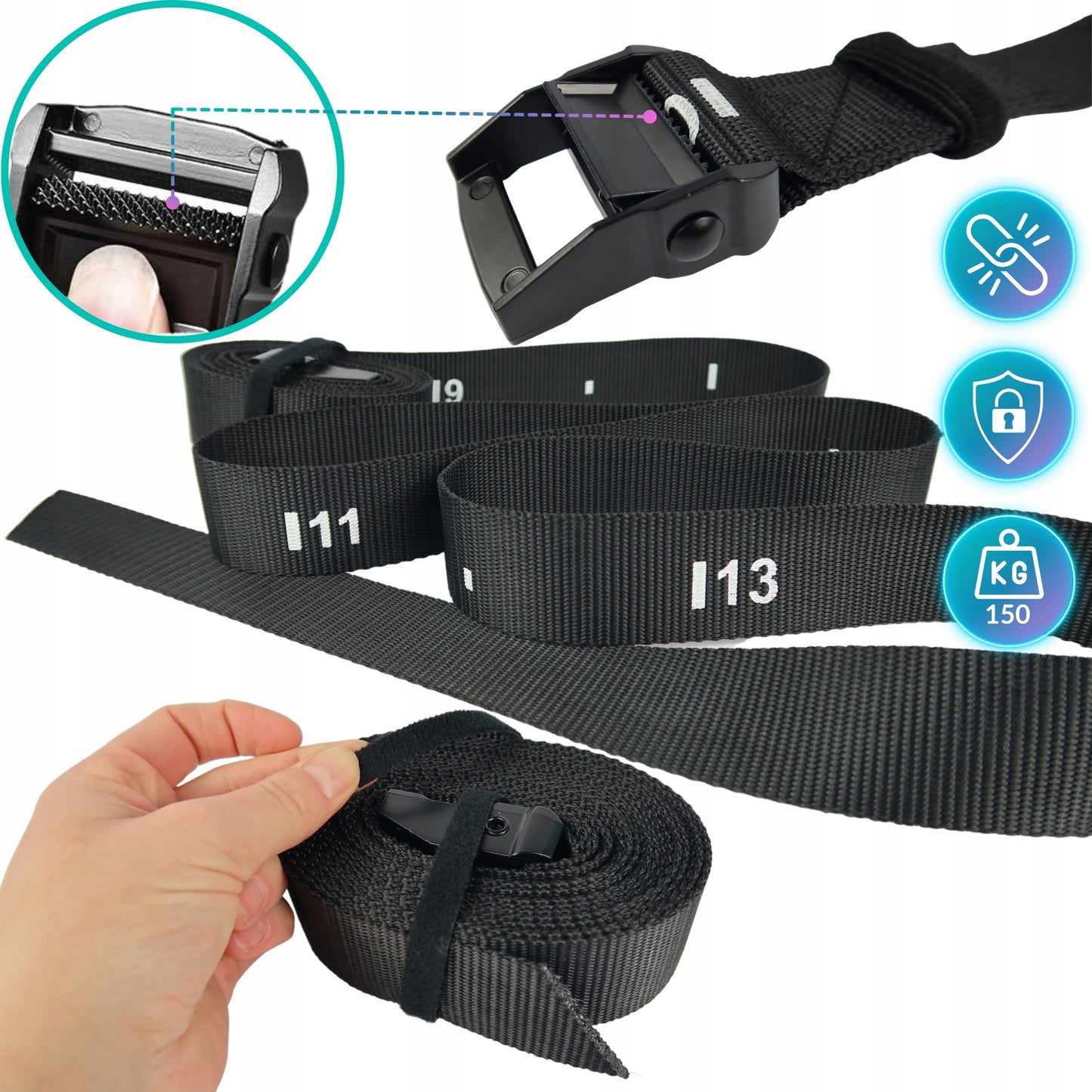 Mediniai gimnastikos žiedai pratimams su matuokliu ir rankenomis