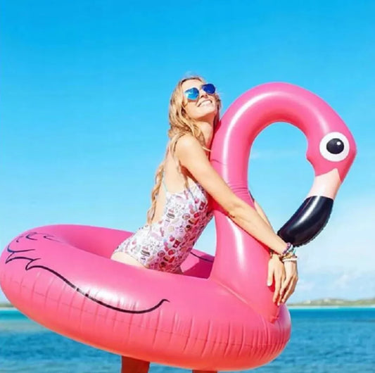 Pripučiama flamingo plaukimo priemonė 90 cm XL