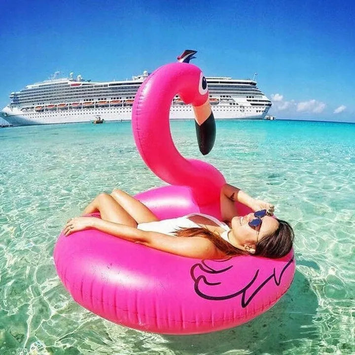 Pripučiama flamingo plaukimo priemonė 90 cm XL