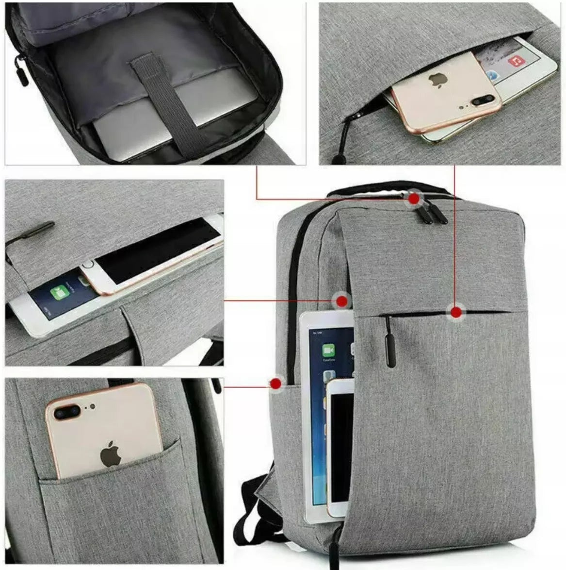Kompaktiškas nešiojamojo kompiuterio kuprinė darbui, mokyklai, išvykoms su USB