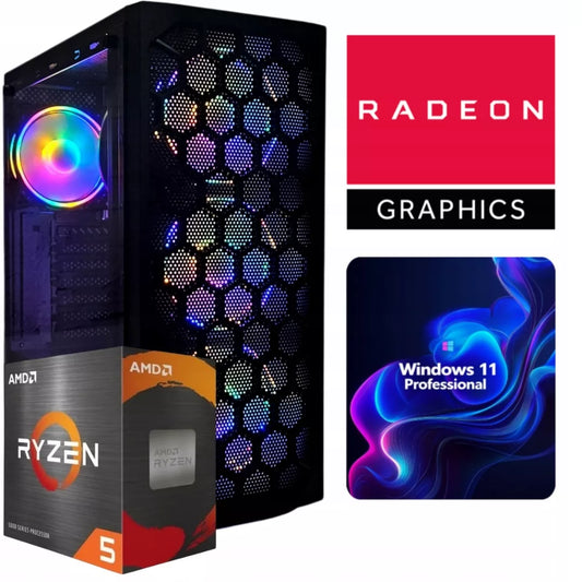 Žaidimų stacionarus kompiuteris – Ryzen 5, Vega 11, 32 GB RAM, 1 TB, Wi-Fi, Windows 11