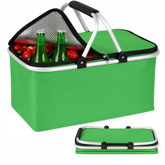 Sulankstomas terminis iškylų krepšys - krepšys apsipirkimui, iškyloms ir paplūdimiui su užtrauktuku