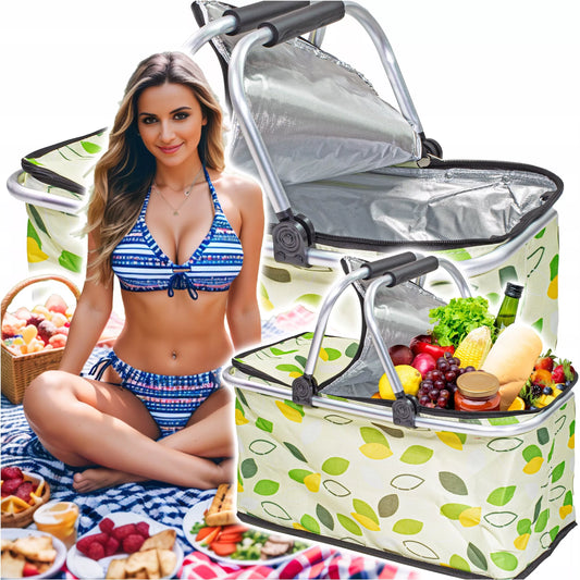 Sulankstomas termo pikniko krepšys kelionėms ir pirkiniams, didelis 30 l