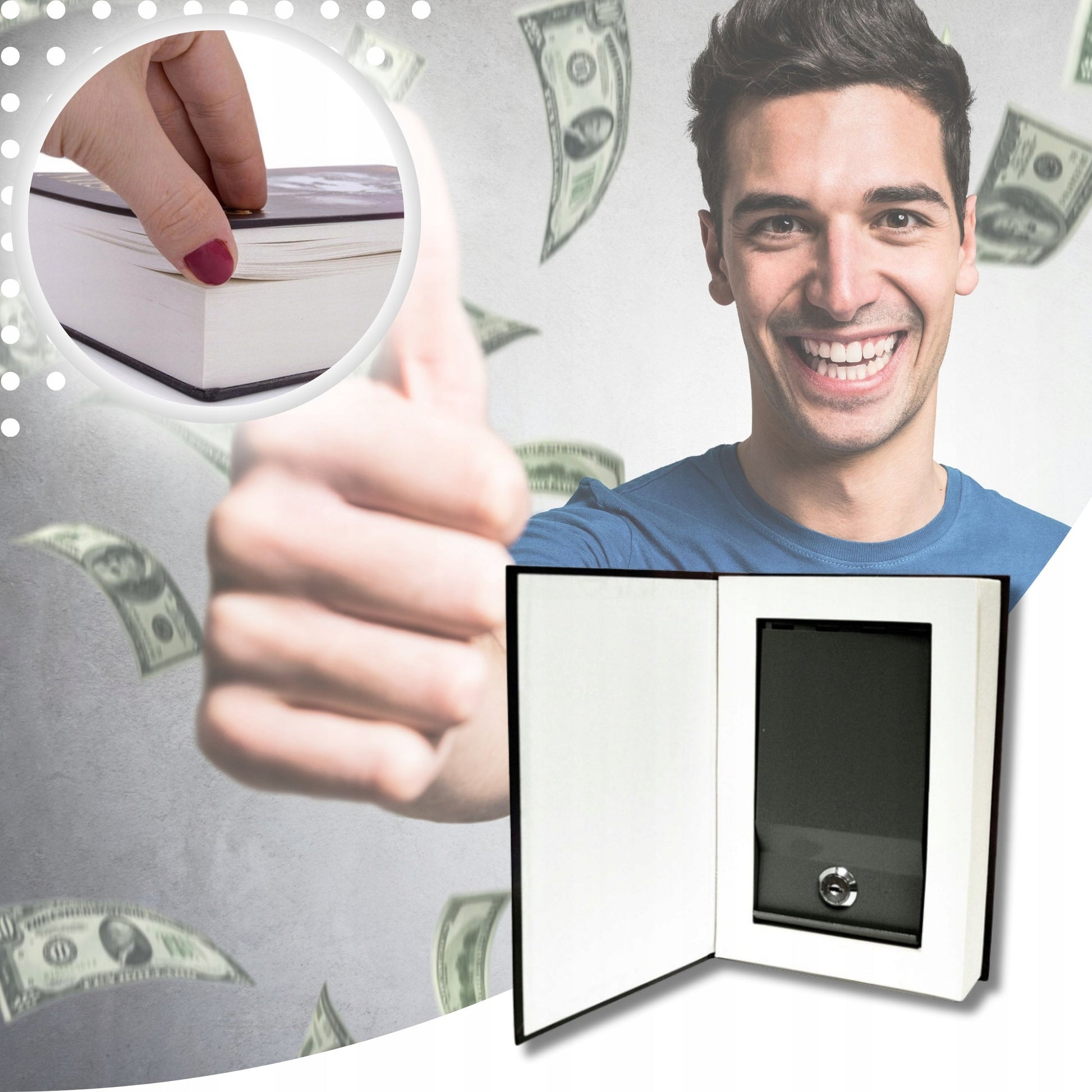 Seifinė knyga pinigams, paslėpta pinigų dėžutė, slėptuvė