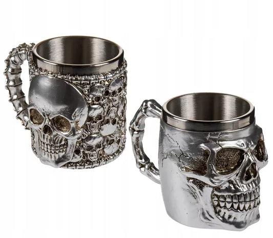 Bokalas kaukolė - plieninis