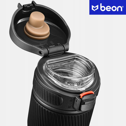 Termostatinis puodelis kavai, arbatai, automobilinis, sandarus, neslystantis, 450 ml