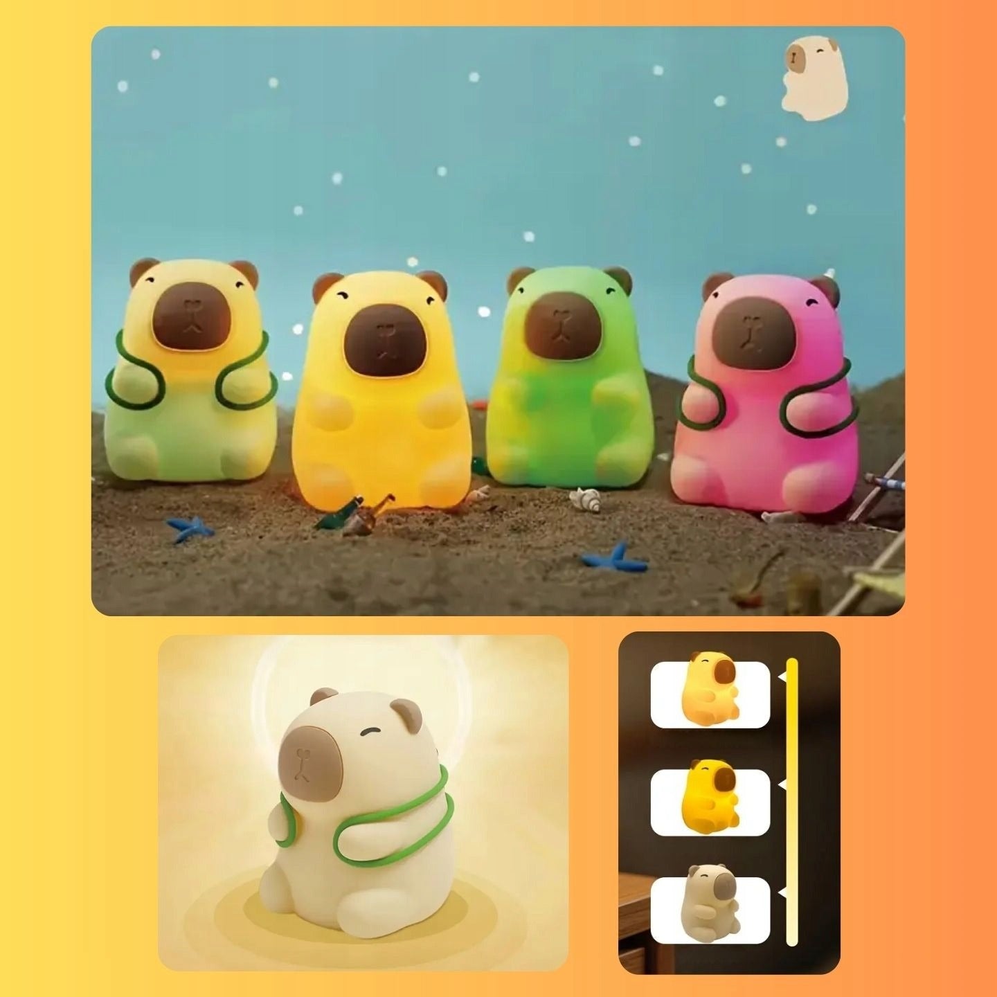 Kapibara LED naktinė lempa vaikams