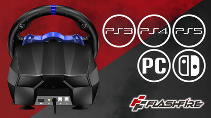 Žaidimų vairas FLASHFIRE F111 6 pavaros 270°/900° PC PS5 PS4 Switch