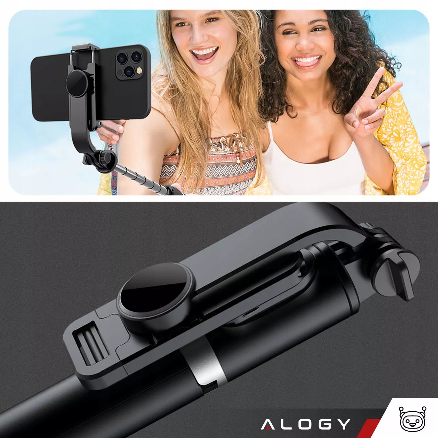 Asmenukių lazdelė, stovas, trikojis, teleskopinis, 360 nuotraukoms + „Bluetooth“ nuotolinio valdymo pultelis – Alogy