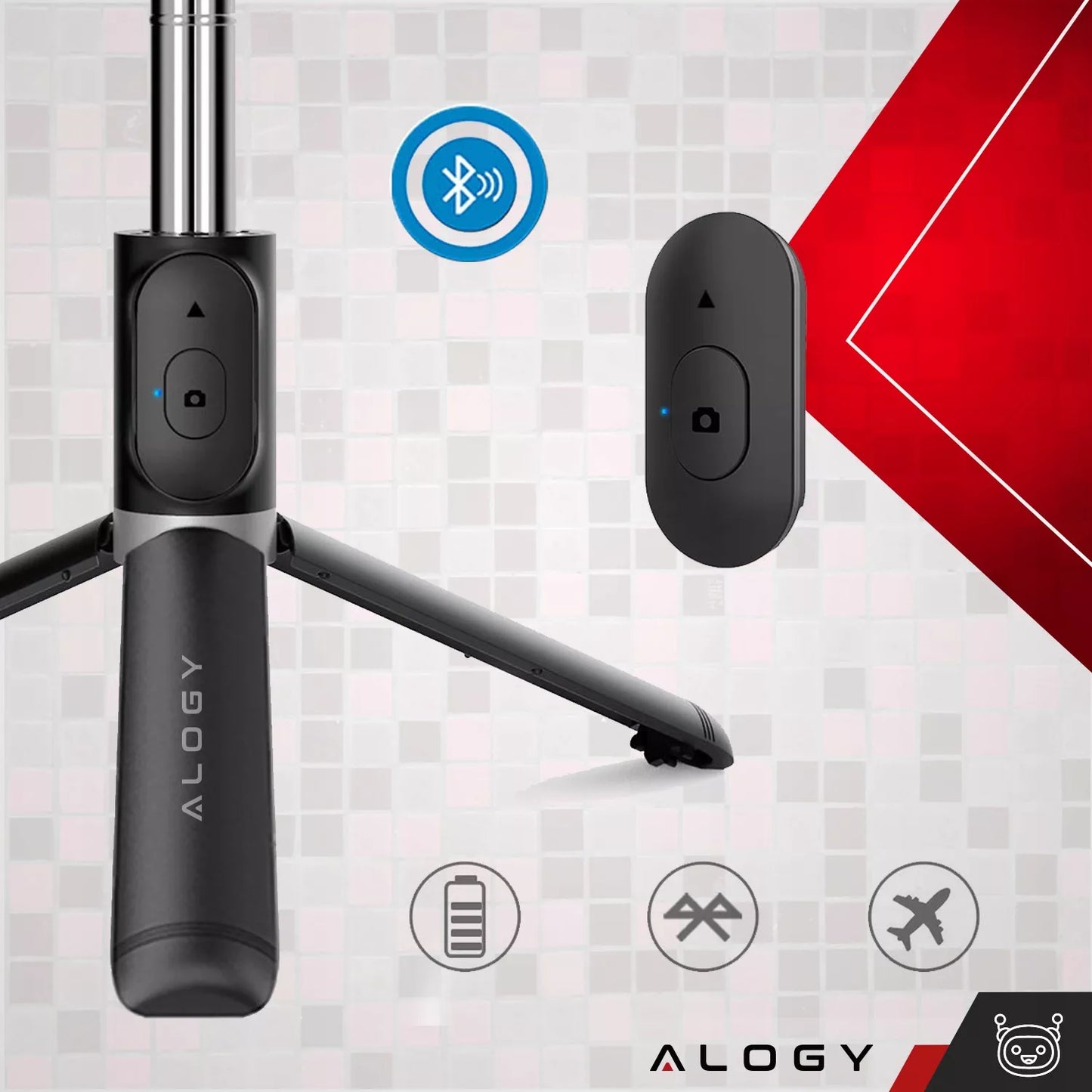 Asmenukių lazdelė, stovas, trikojis, teleskopinis, 360 nuotraukoms + „Bluetooth“ nuotolinio valdymo pultelis – Alogy
