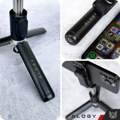 Asmenukių lazdelė, stovas, trikojis, teleskopinis, 360 nuotraukoms + „Bluetooth“ nuotolinio valdymo pultelis – Alogy