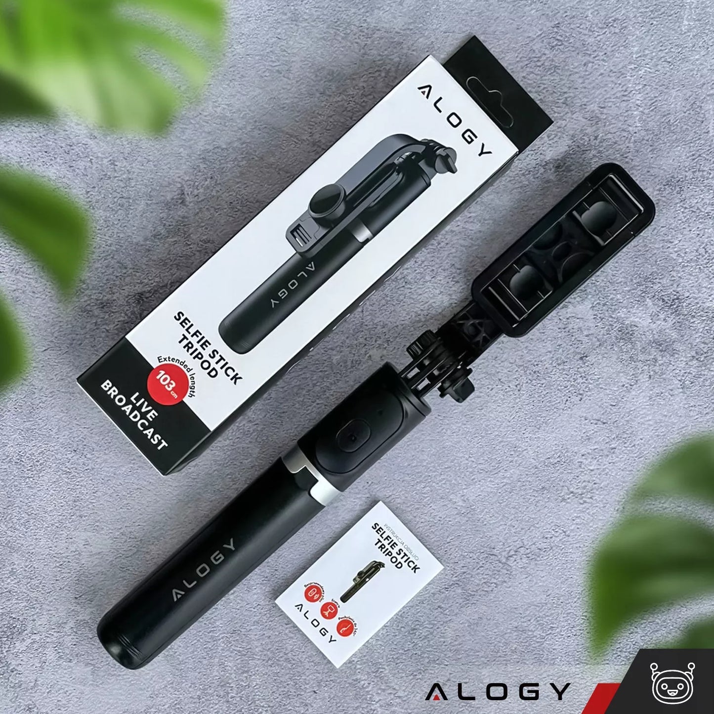 Asmenukių lazdelė, stovas, trikojis, teleskopinis, 360 nuotraukoms + „Bluetooth“ nuotolinio valdymo pultelis – Alogy