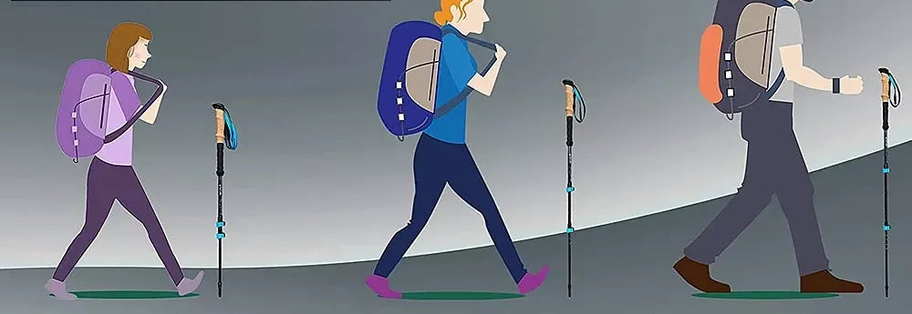 NORDIC WALKING TREKKINGOWE lazdai vaikščiojimui REGULIUOJAMI Rinkinys 2 vnt