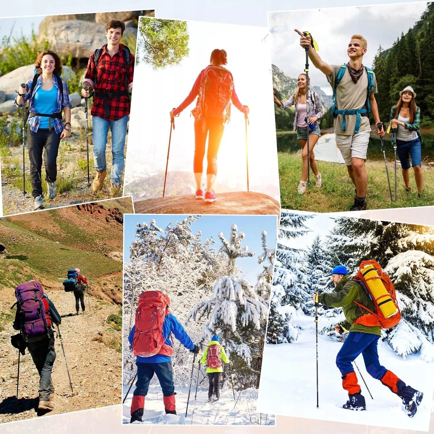 NORDIC WALKING TREKKINGOWE lazdai vaikščiojimui REGULIUOJAMI Rinkinys 2 vnt