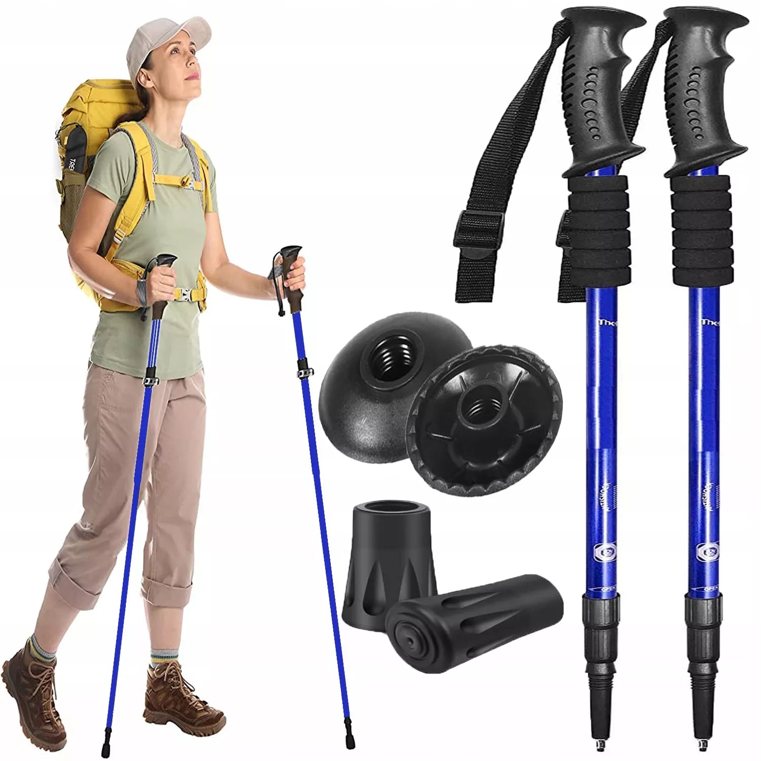 Trekinginės lazdelės „Nordic Walking“ teleskopiniai vaikščiojimo lazdai
