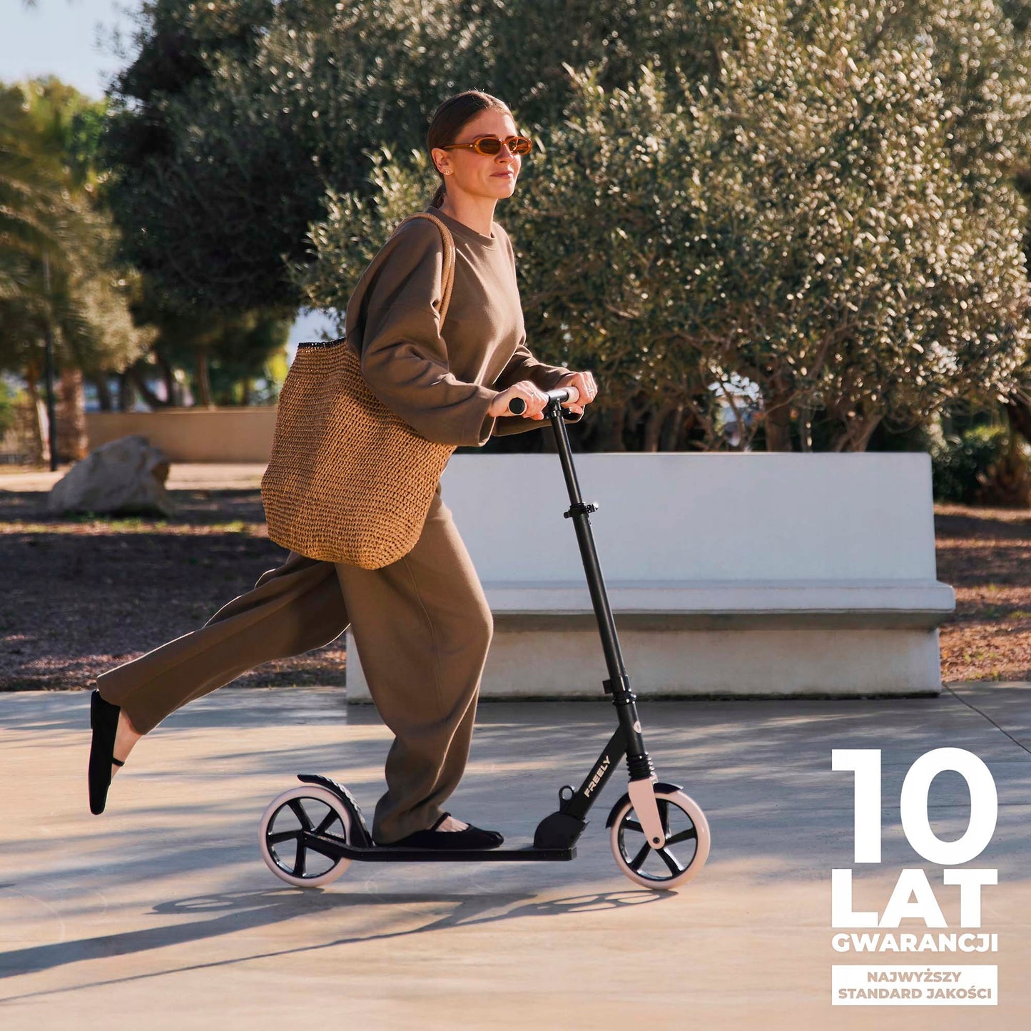 Miesto paspirtukas vaikams ir suaugusiems, sulankstomas iki 100kg, rožinis, FREELY KINDERKRAFT