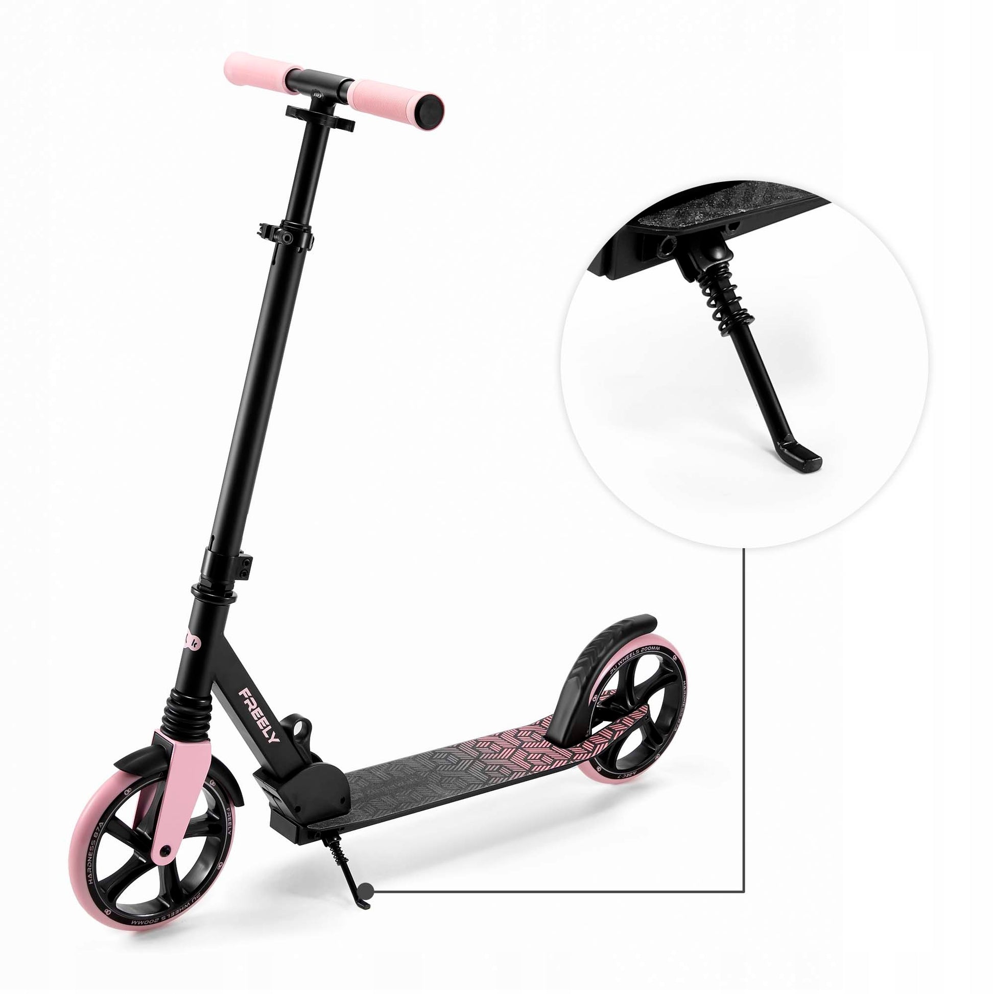 Miesto paspirtukas vaikams ir suaugusiems, sulankstomas iki 100kg, rožinis, FREELY KINDERKRAFT