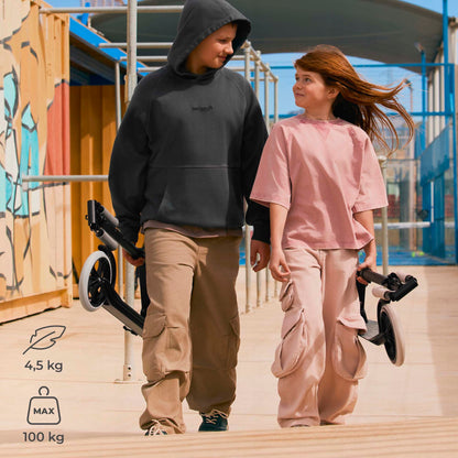 Miesto paspirtukas vaikams ir suaugusiems, sulankstomas iki 100kg, rožinis, FREELY KINDERKRAFT