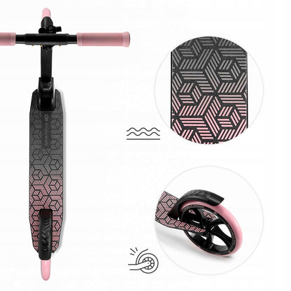 Miesto paspirtukas vaikams ir suaugusiems, sulankstomas iki 100kg, rožinis, FREELY KINDERKRAFT