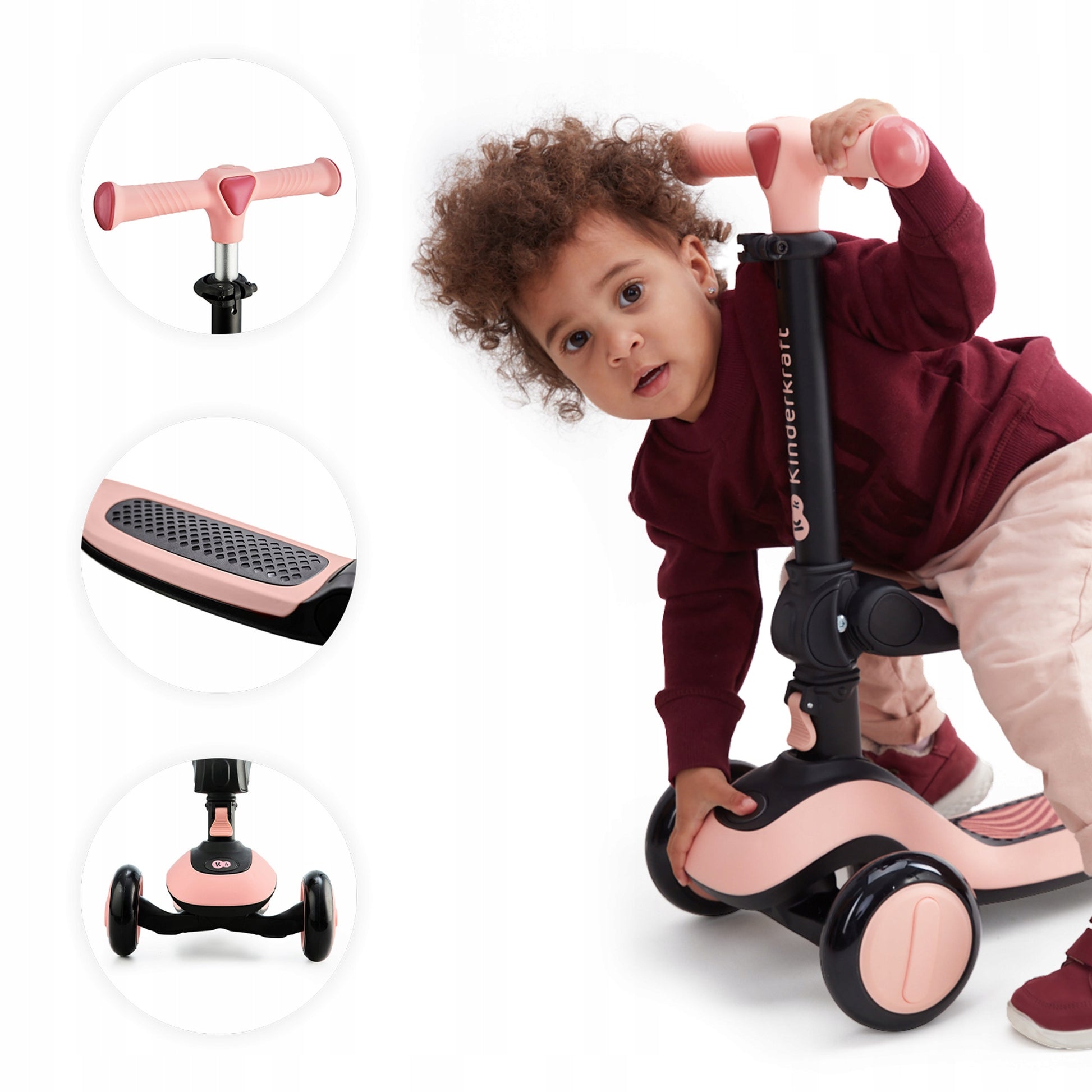 Kinderkraft Triratukas-Riedlentė 2in1 HALLEY Baltas