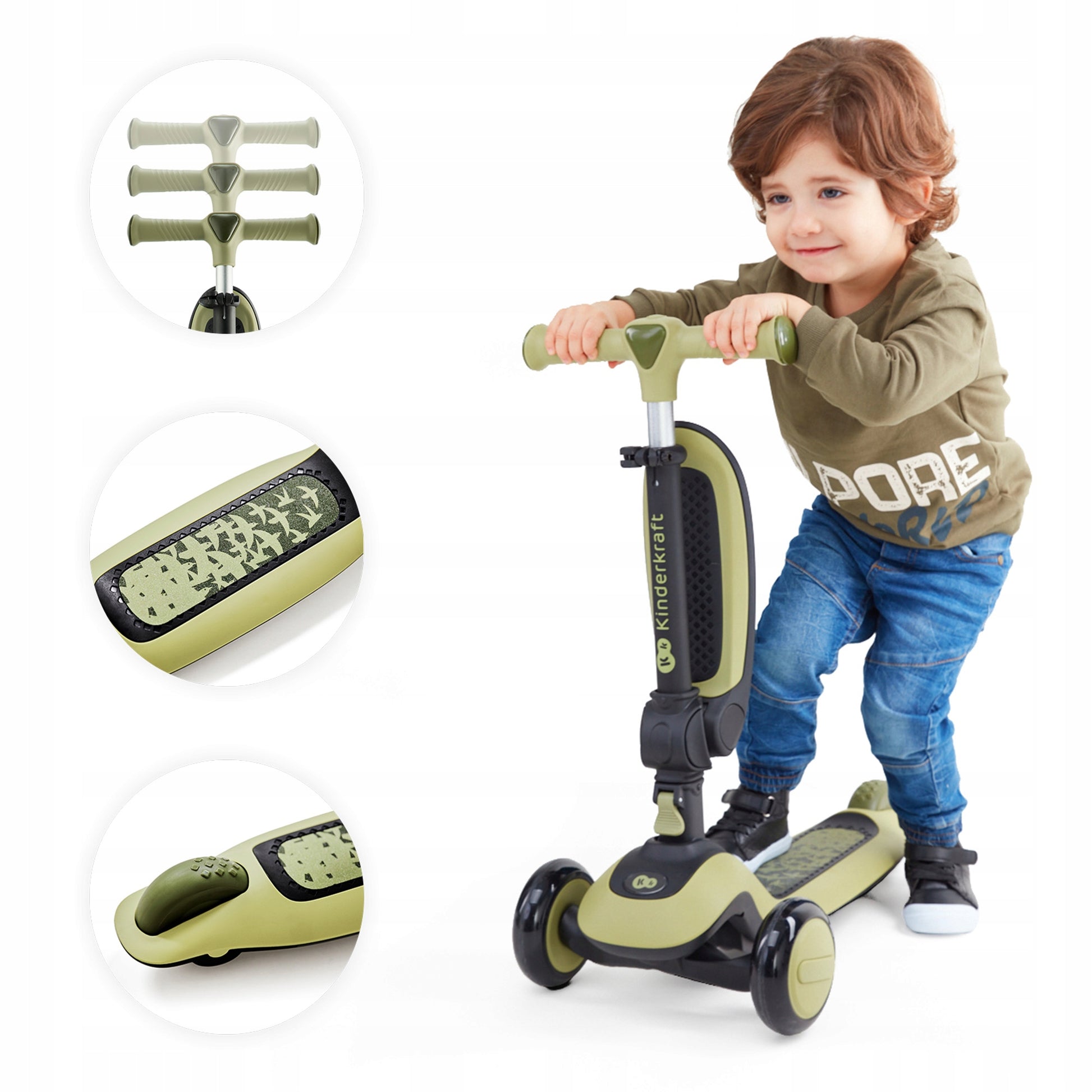 Kinderkraft Triratukas-Riedlentė 2in1 HALLEY Baltas