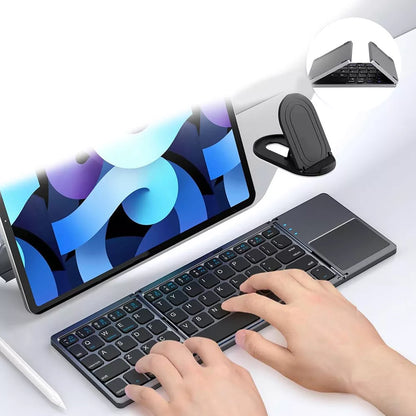 Sulankstoma belaidė „Bluetooth“ klaviatūra planšetiniam komputeriui su jutikliniu skydeliu