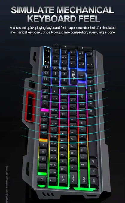 Žaidimų rinkinys: Klaviatūra ir pelė su LED apšvietimu Extralink TF600