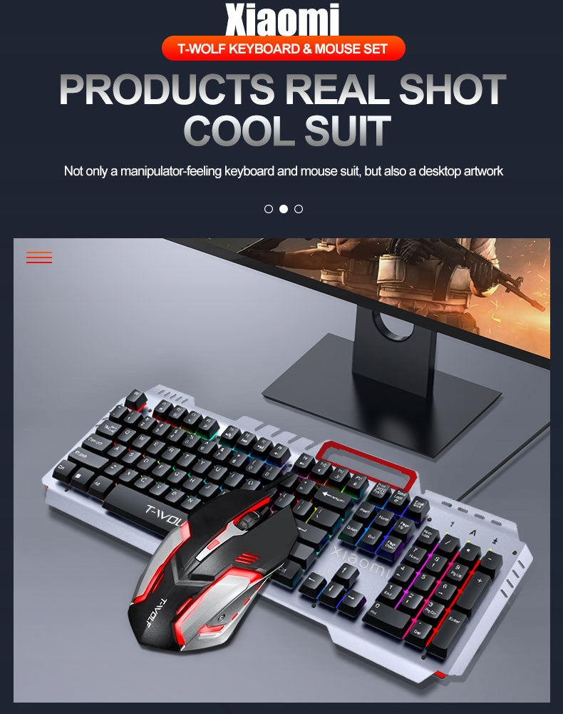 Žaidimų rinkinys: Klaviatūra ir pelė su LED apšvietimu Extralink TF600