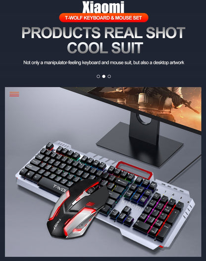 Žaidimų rinkinys: Klaviatūra ir pelė su LED apšvietimu Extralink TF600