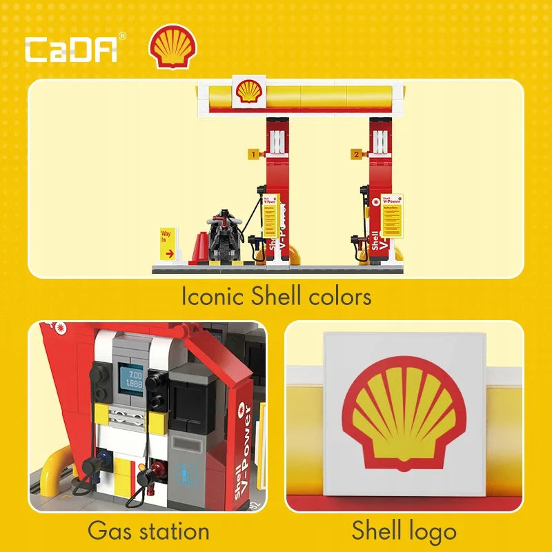 CaDA maža Shell degalinė, 305 detalių konstruktorius