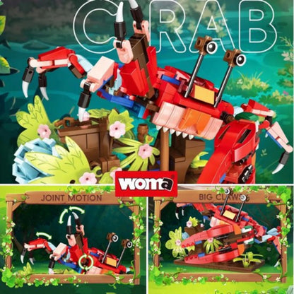 Konstrukciniai 3in1 kaladėlės Papūga Chameleon Krabas Creator rinkinys 538 detalės