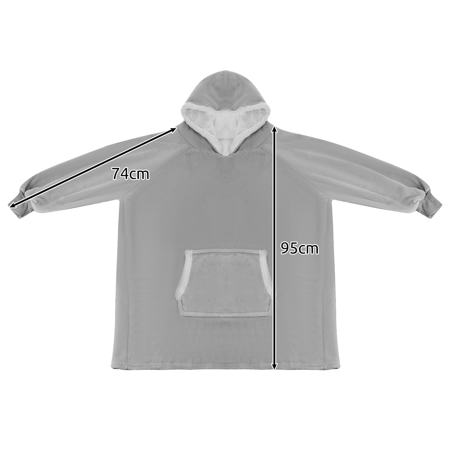 XXL Ilga 2in1 Šilta Stora Kailinė Oversize Megztinis-Pledas su Gobtuvu