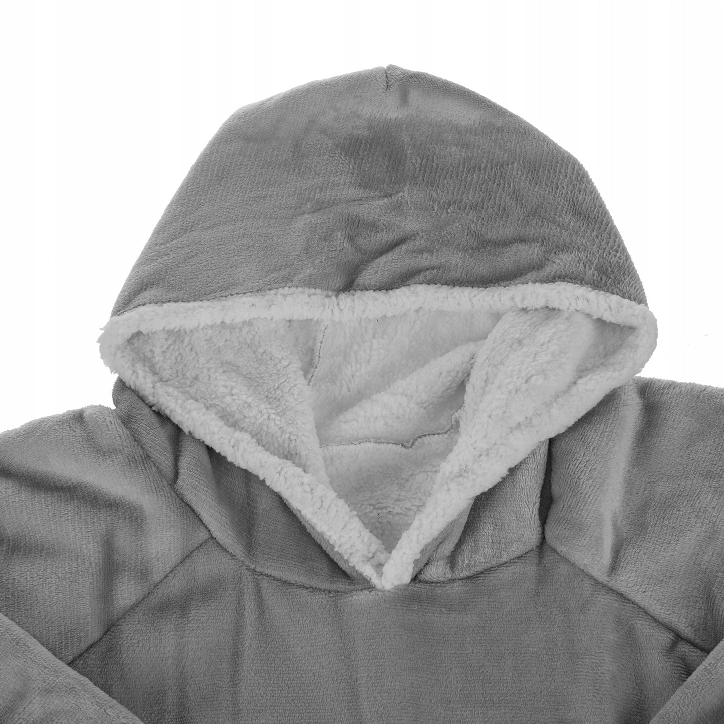 XXL Ilga 2in1 Šilta Stora Kailinė Oversize Megztinis-Pledas su Gobtuvu