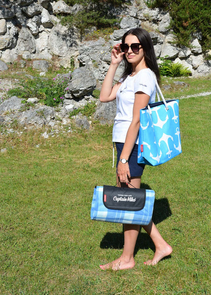 Iškylų pledas, paplūdimio kilimėlis su neperšlampama izoliacija 180x200 cm Captain Mike